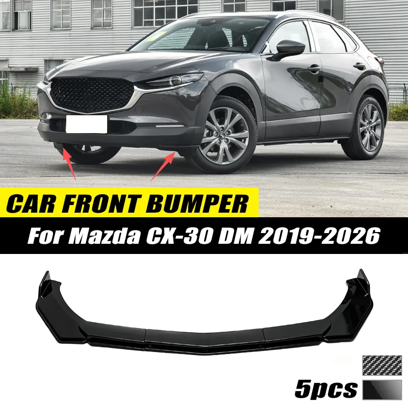 For Mazda CX-30 DM 2019-2026 Front Bumper Lip Front Guard Spoiler High-quality ABS Material Body Kit Front Lip Accessory