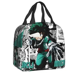 My Hero Academia Izuku borsa da pranzo isolata per scuola ufficio Cooler Thermal Bento Box donna bambini contenitore per alimenti Tote Bags