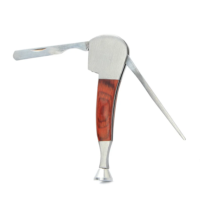 3 in 1 Tobacco pipe press stick Redwood decoration Metal needle For cleaning pipe bowl and pipe channel Remove carbon deposit