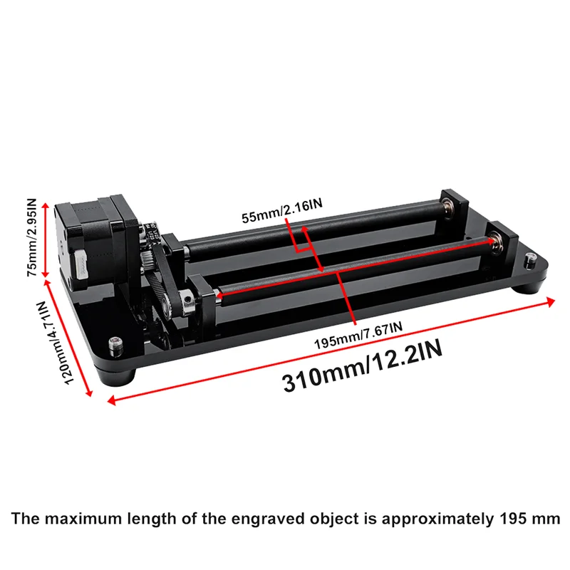 L74A Rotary Roller for Laser-Engraving Machine DIY Y CNC Rotating Engraver Module for Cylindrical Cans Rotary Table
