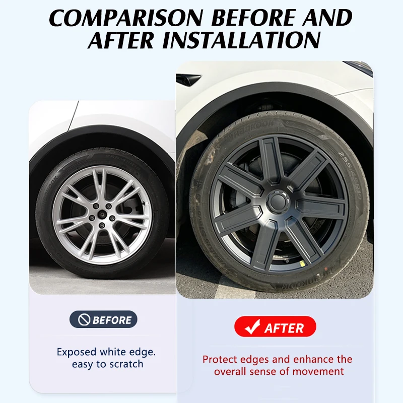 4PCS Hubcap for tesla model y hubcaps 19 Inch Performance Wheel Cover Full Rims for Gemini car accessories Wheel Parts 2018-2024