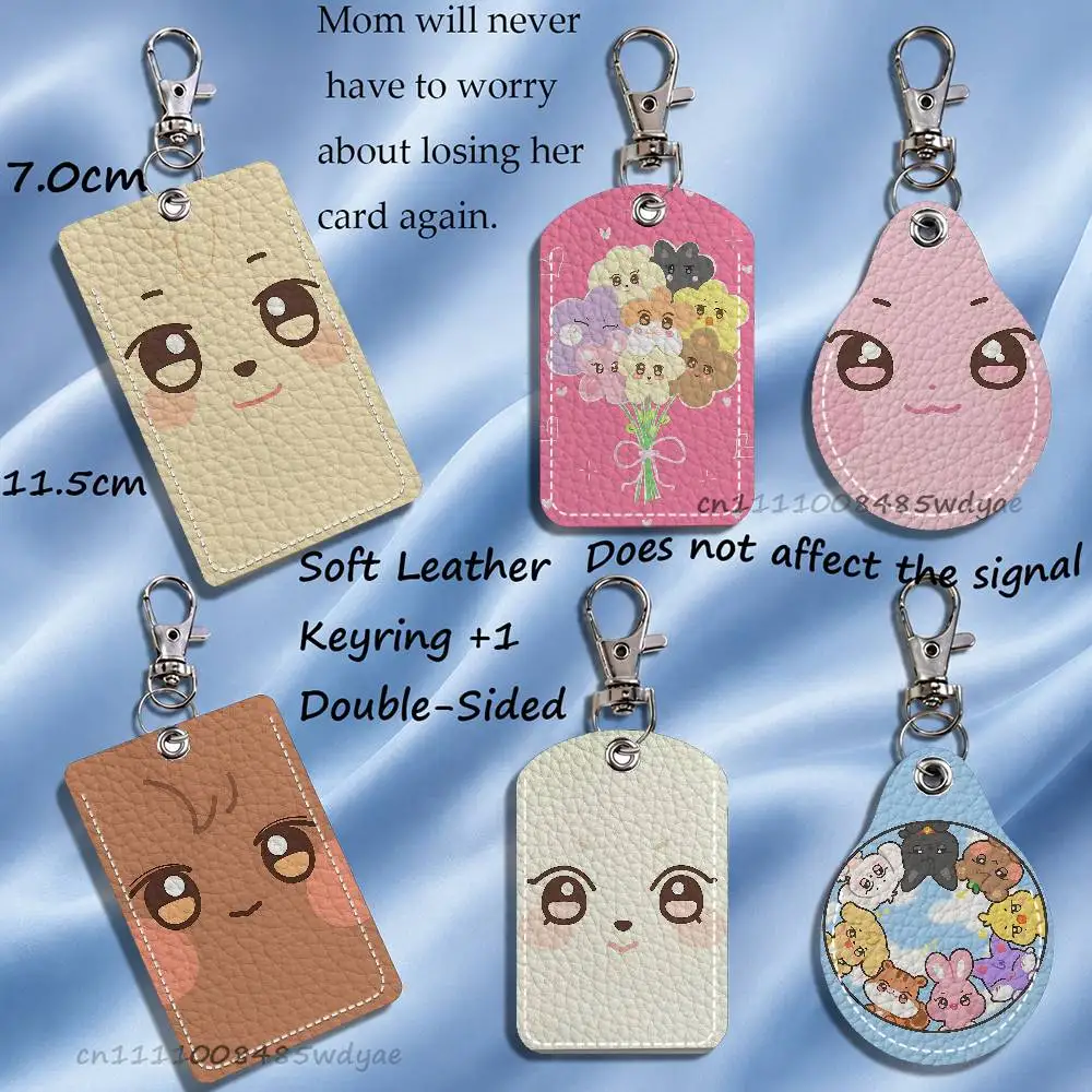 Cartoon A-ANITEEZS-S Cute Card Keychain Fashion Pendant Bag ID Door Card Case Bus Card Cute Adult