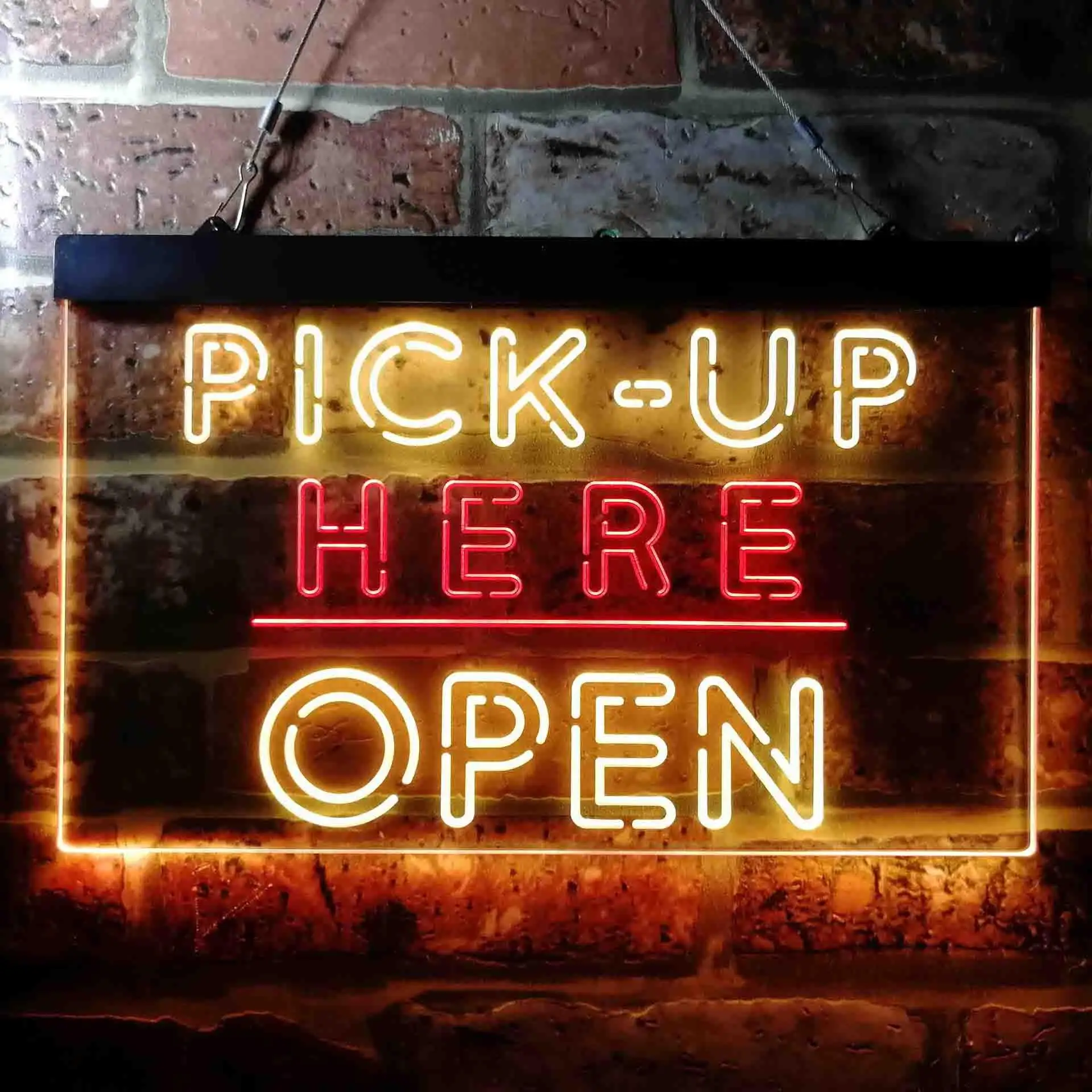 Open. Pick Up Here Dual Color Led Neon Sign st6-i3648