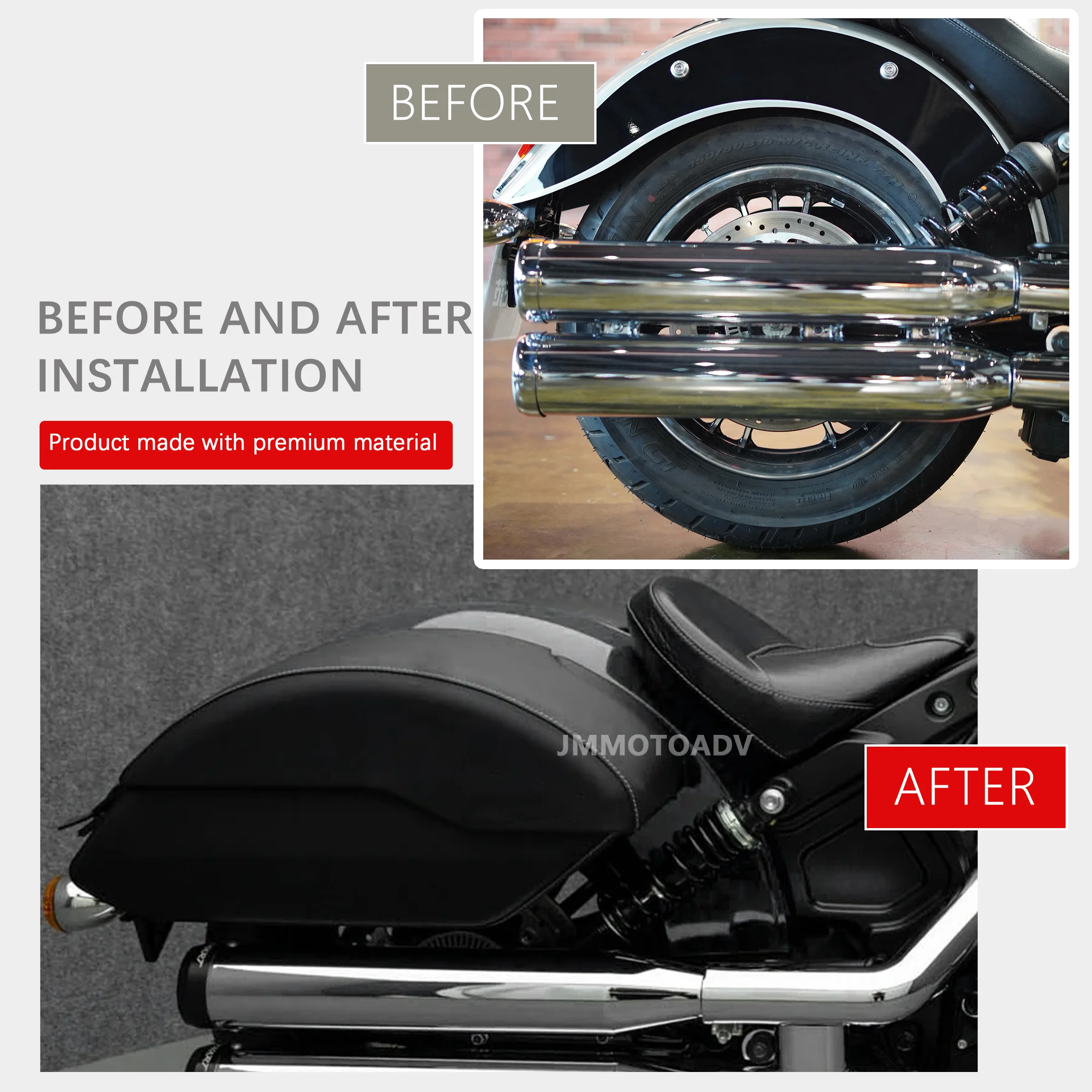 For Indian Scout Sixty ABS 100th Anniversary 2015-2024 Quick Release ‎Semi Rigid Saddlebags Side Box And Mounting Spools Kit