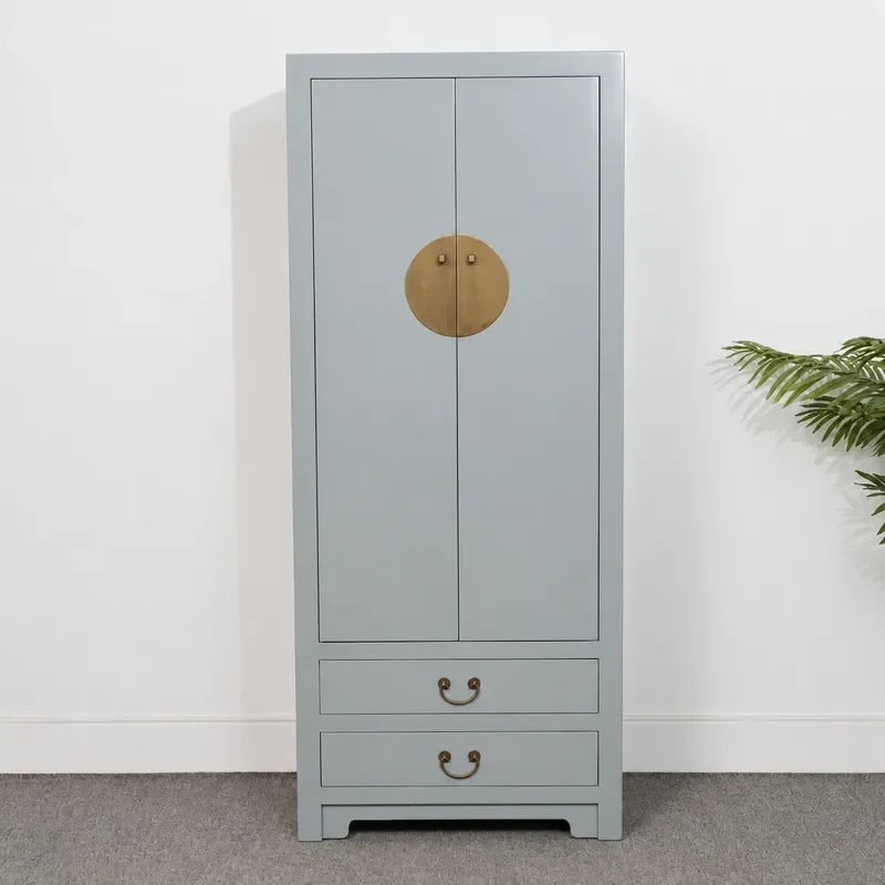 New Chinese Style Solid Wood Wardrobe Simple Multi Function Large Capacity Storage Cabinet Antique Locker