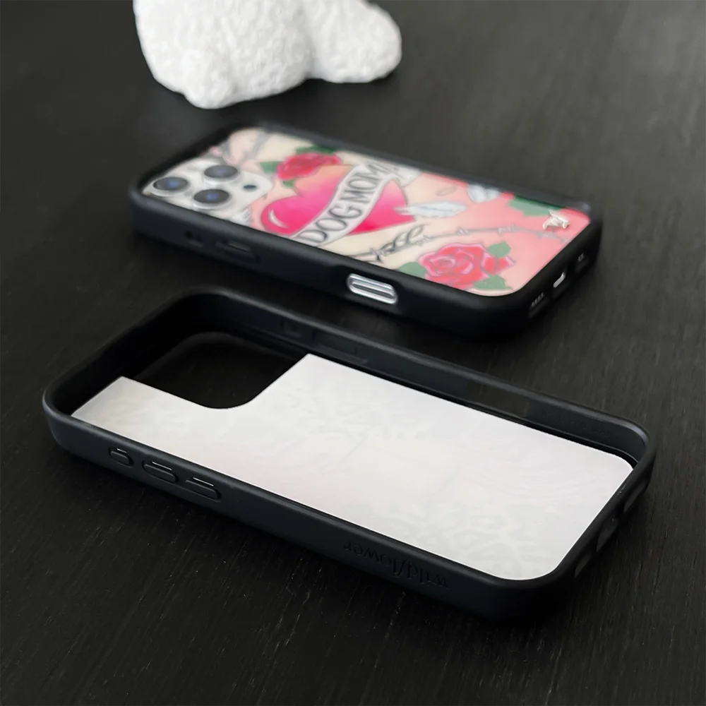 Wildflower 3d Roze Bloemen Telefoonhoesje Voor Iphone 16 15 14 13 12 Pro Max Plus 16pro 15pro Wf Schattig Meisje Cartoon Cover Geometrie