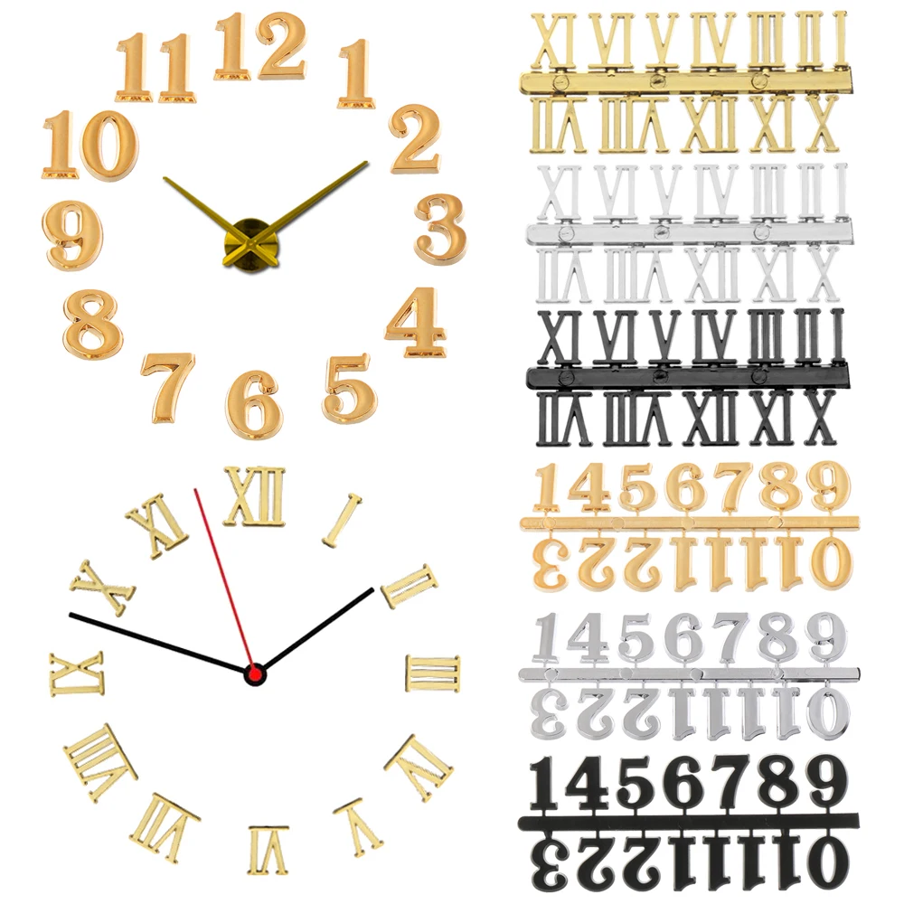 1 Set Handmade Material Restore Digital Repair Tools Roman Numerals Clock Numerals Accessories Arabic Number Quartz Clock Parts