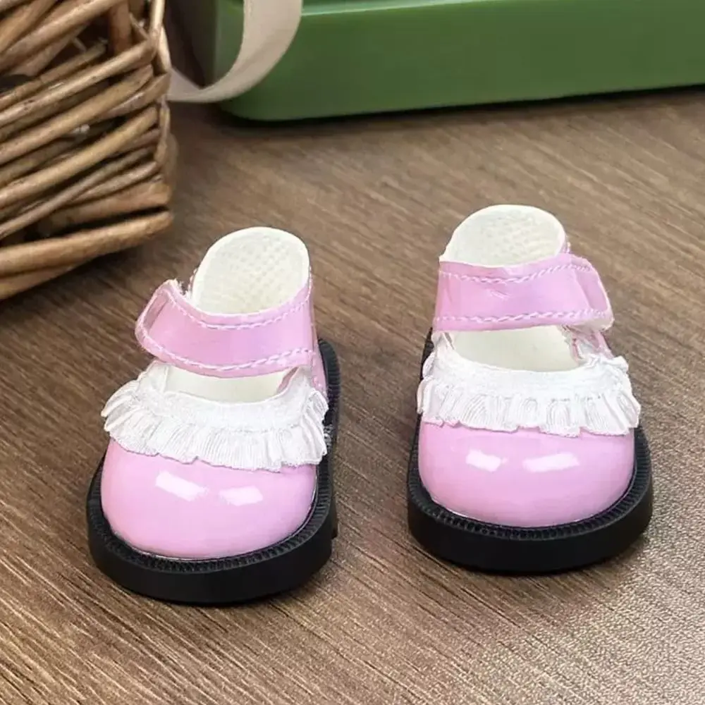 Zapatos de muñeca de cuero PU con lazo, botas hechas a mano, regalos para niños, 1 par