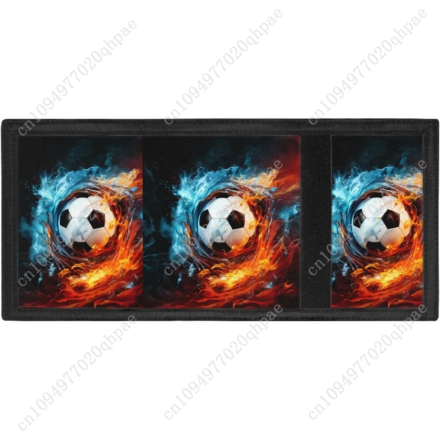 FUSURIRE النار المياه كرة القدم الاطفال محفظة ثلاثية الطي للبنين كول طفل المحفظة الهدايا ثلاثي أضعاف الرياضة في الهواء الطلق محفظة عملة بطاقة الهوية