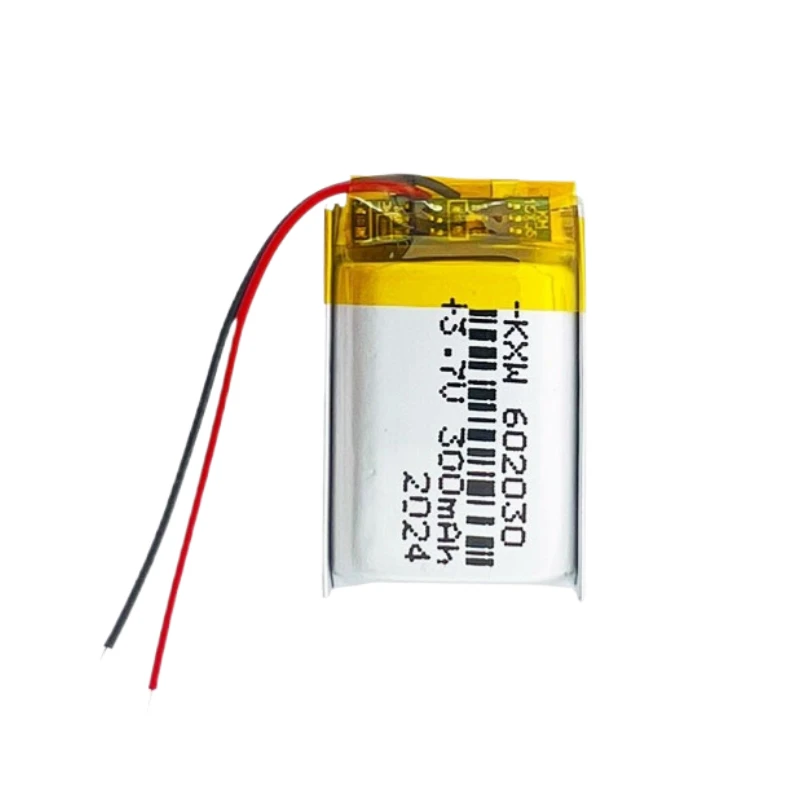3.7V 300mAh 602030 Replacement Lithium Battery for Bluetooth Headset Speaker Monitor Self-Timer
