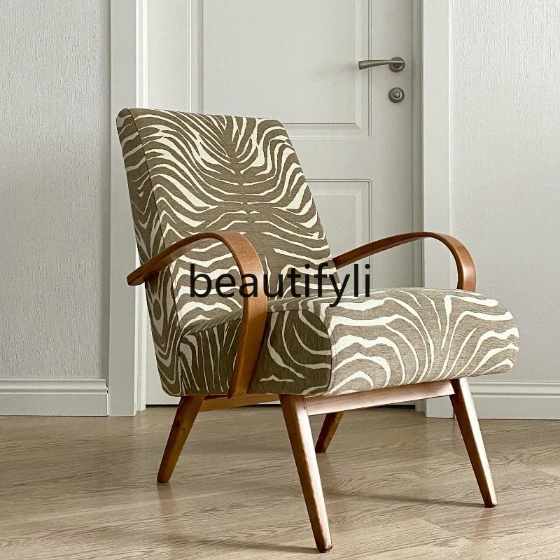 

Medieval Tiger Chair Solid Wood Single Sofa Chair Nordic Simple Leisure Chair Furniture