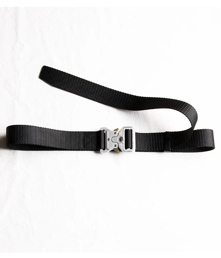 Modischer Hip-Hop-Punk-Y2K-Gürtel für Outdoor-Sport, Jugendlicher Taillengürtel 3,8cm 3cm 2,5cm Canvas Taktischer Gürtel für Männer und Frauen Trend – Detail 1