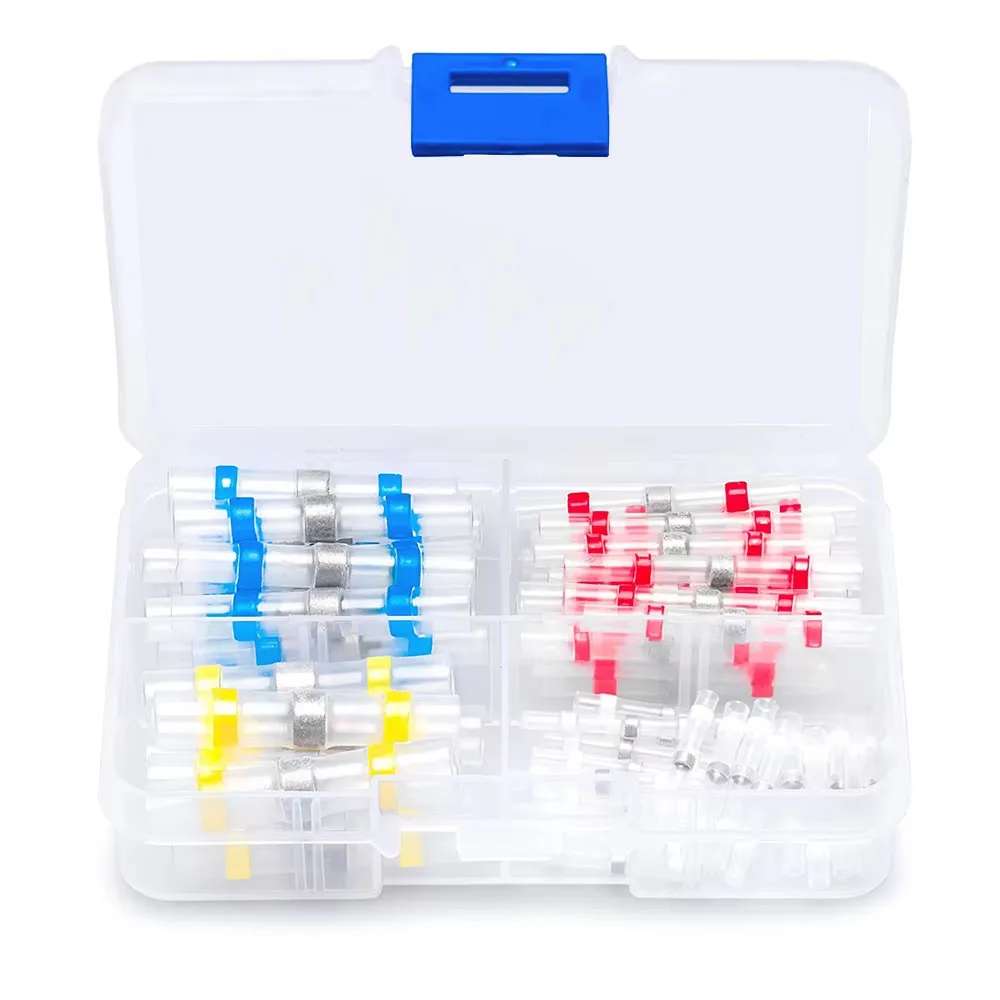 50pcs Solder Seal Wire Connector Kit Heat Shrink Solder Butt Connector - Waterproof Solder Sleeve - Self Solder Wire Connector