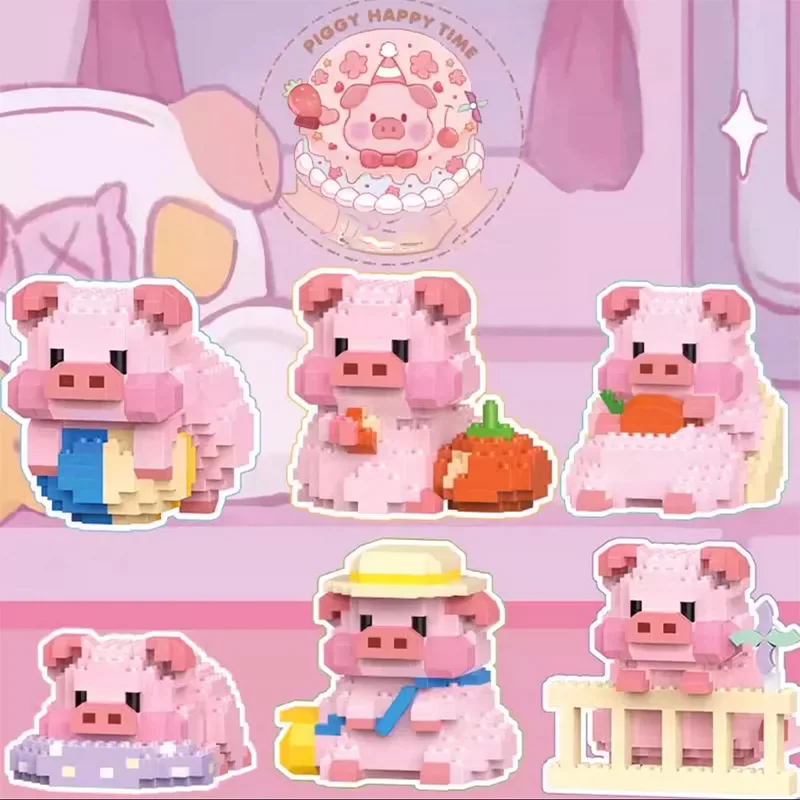 

Шесть милых строительных блоков маленькой свиньи. Креативные и развивающие детские игрушки, милые настольные украшения. Подарки на день рождения/фестиваль