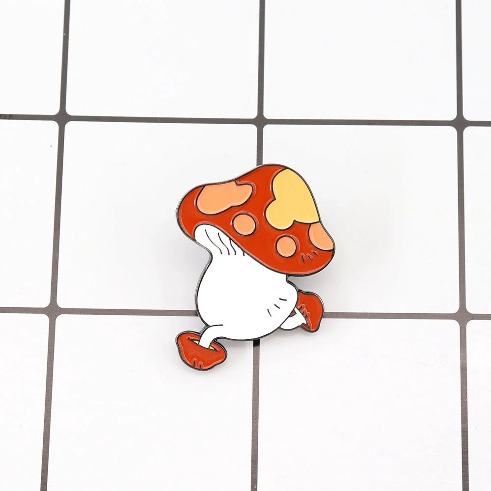 Walking Mushroom Badge Delicious In Dungeon Enamel Pin Cute Low Level Monster Badge Comic Fans Collectible Accessories