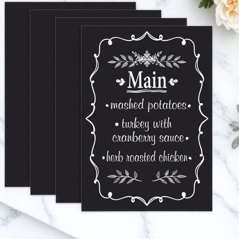 4Pcs 20x30cm A4 Chalkboard Wall Sticker Blackboard Decal Peel Stick Reusable Washable Classroom Home Office