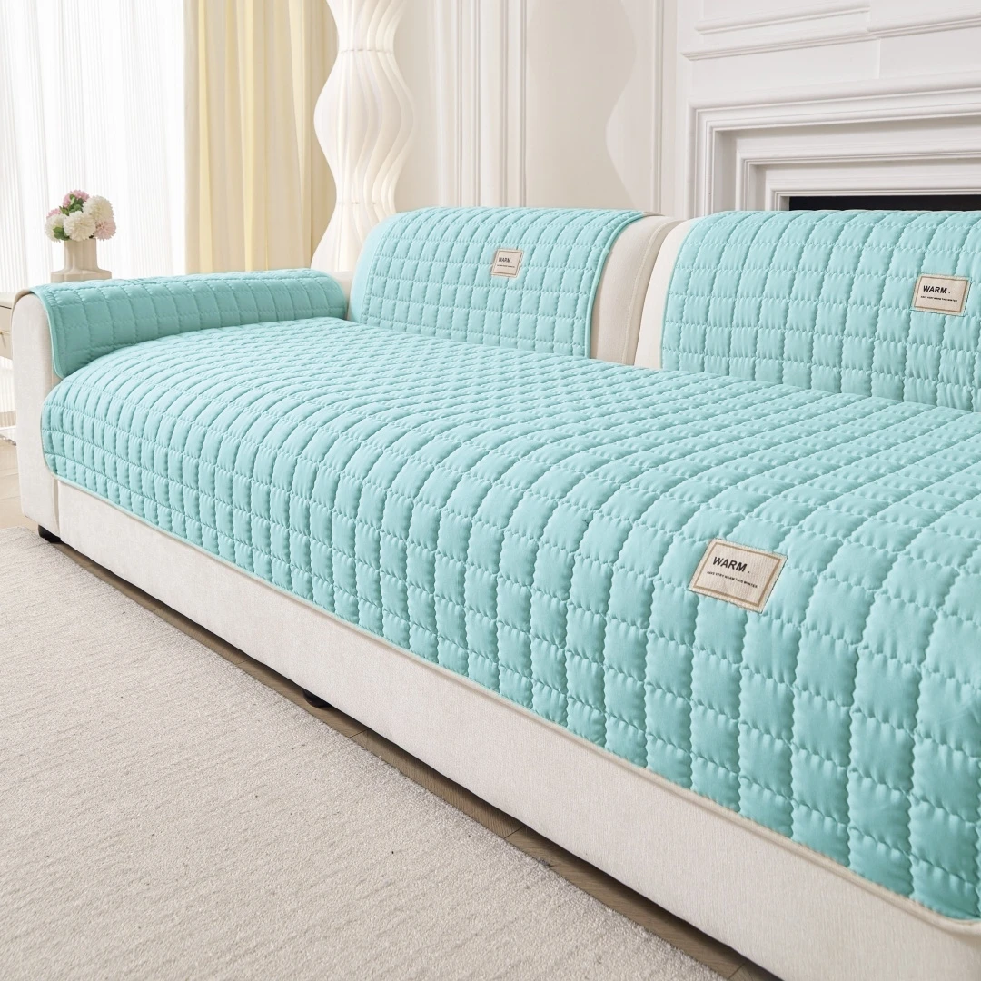 Einfacher, gesteppter, rutschfester Sofabezug, Möbelschutz für Schlafzimmer, Büro, Wohnzimmer, Heimdekoration – Detail 9