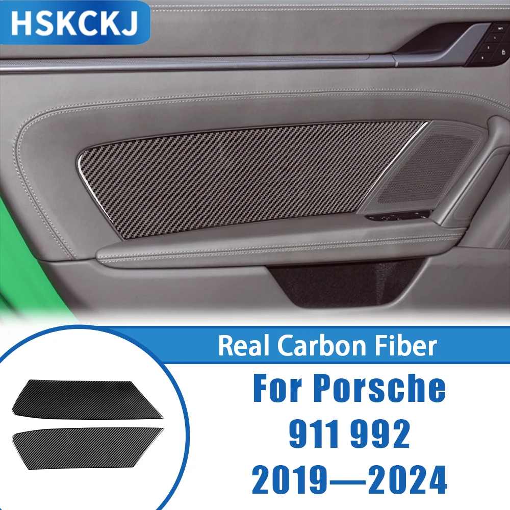 

Для Porsche 911 992 2019-2024 защитная панель внутренней двери из углеродного волокна автомобильные аксессуары внутренняя крышка отделка модификация наклейка