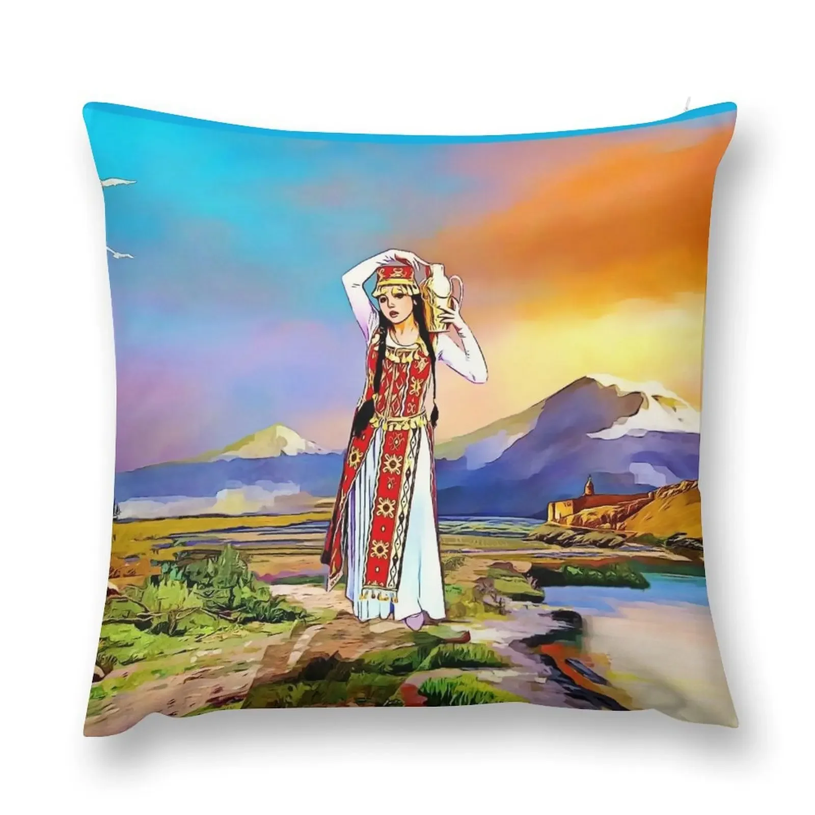 The Masis Ararat Lady Armenia Throw Pillow Sofa Cushion Cover luxury home accessories pillow