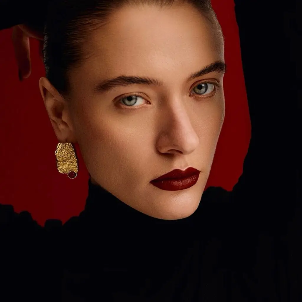 Withered Red Agate Inlaid Earrings Jewelry Earrings Women's Earrings Ear Cuffs Jewelry Necklace Necklaces For Women