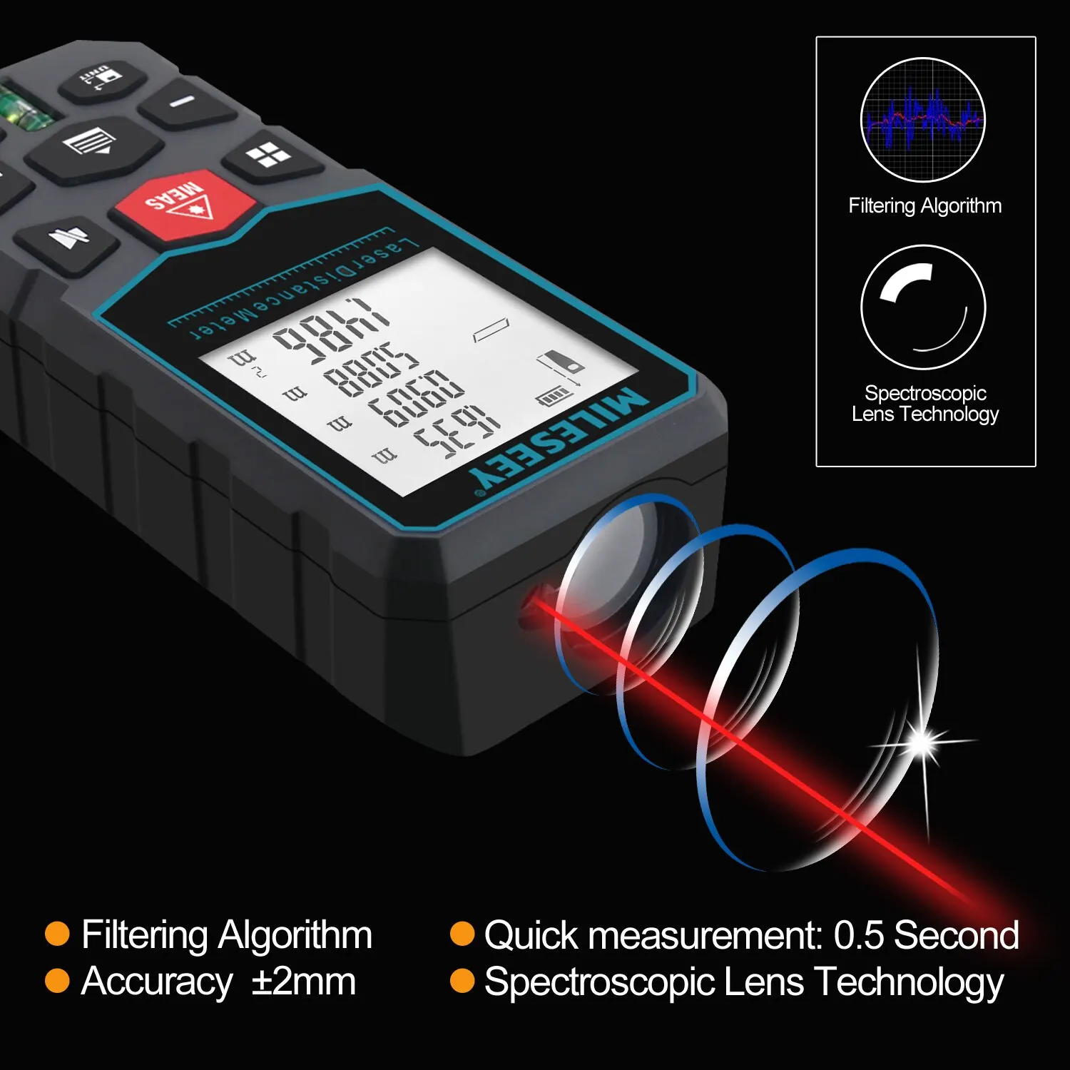 Mileseey X5 Laser Distance Meter Roulette Digital Tape Rangefinder Level Bubble Trena Metro Range Finder Measuring Tools