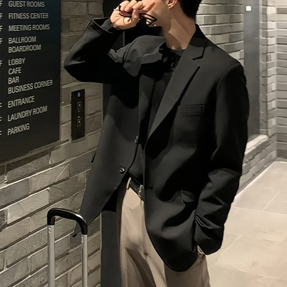 Business Casual For Daily Wear Fashion Streetwear Blazer Korean Style Blazer Lapel Neckline Long Sleeve Regular Length