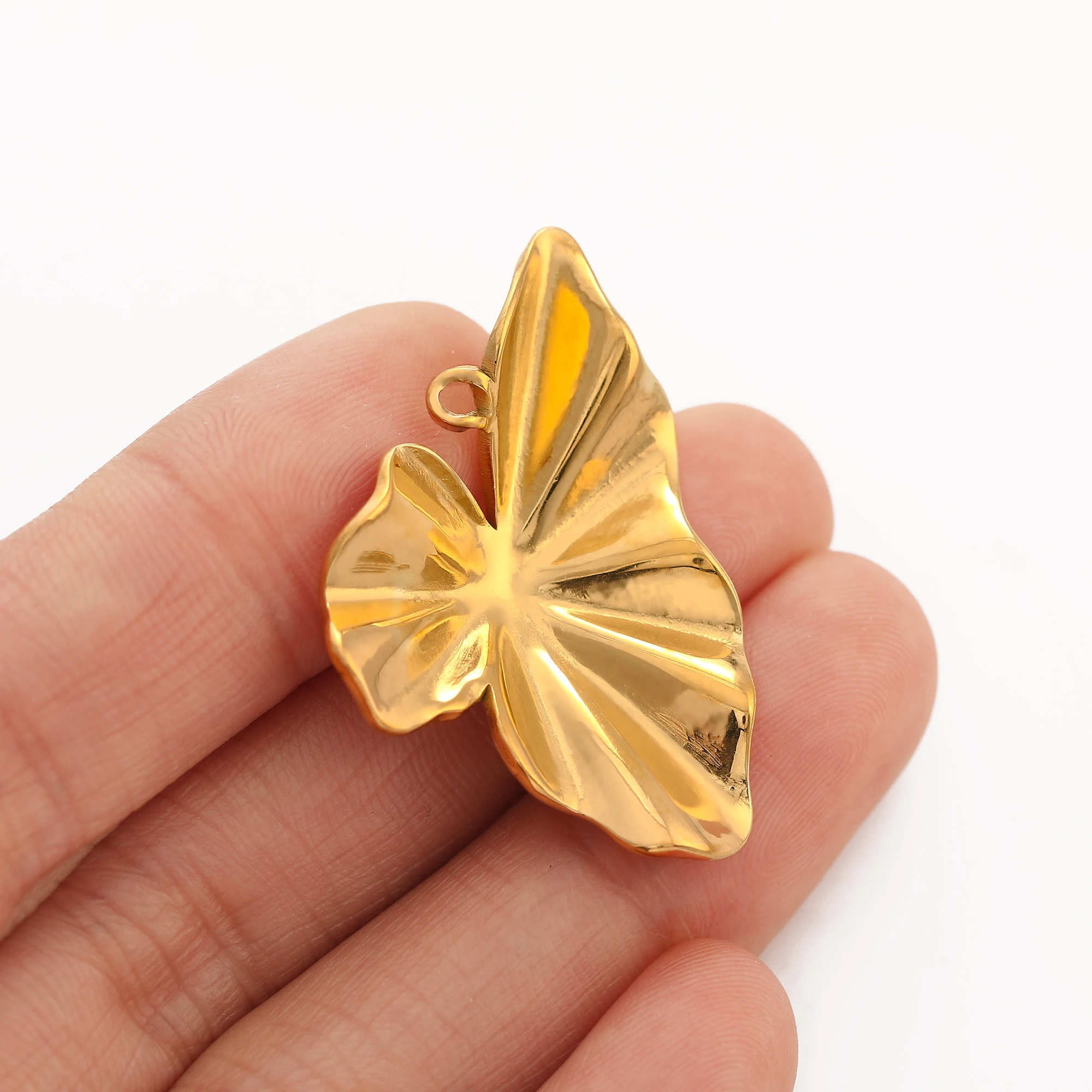 3pc/Lot Stainless Steel Flower Charm for Jewelry Making Supplies Diy Earrings Necklace Simple Fashion Trendy Party Charm Jewelry