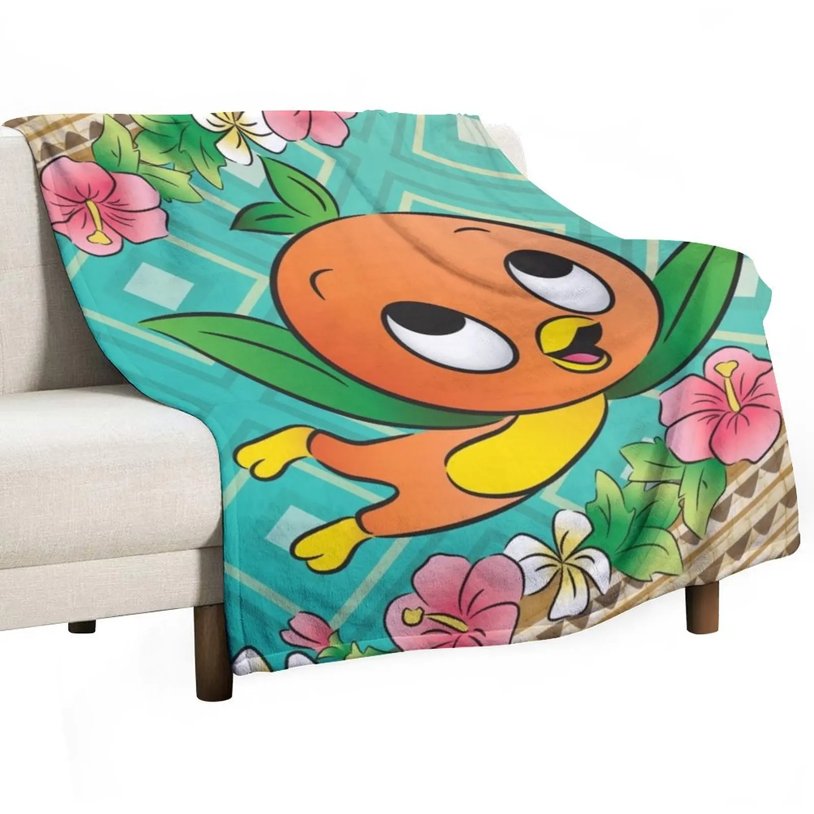 

Tropical Turq Orange Bird Throw Blanket Thermal Decorative Sofas Weighted Blankets