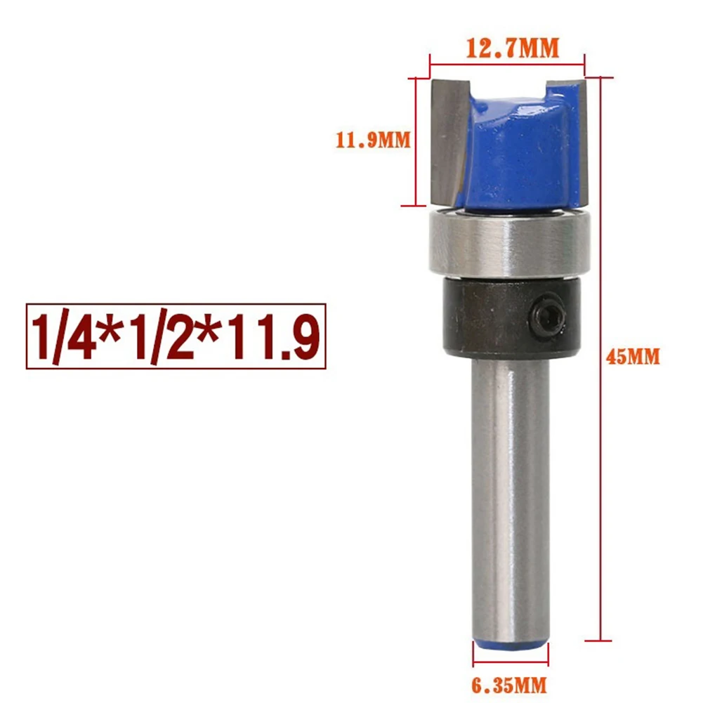 Modello di rivestimento del flauto dritto con gambo da 6,35 mm Taglierina per punte del router Cuscinetto superiore Lavorazione del legno Modello