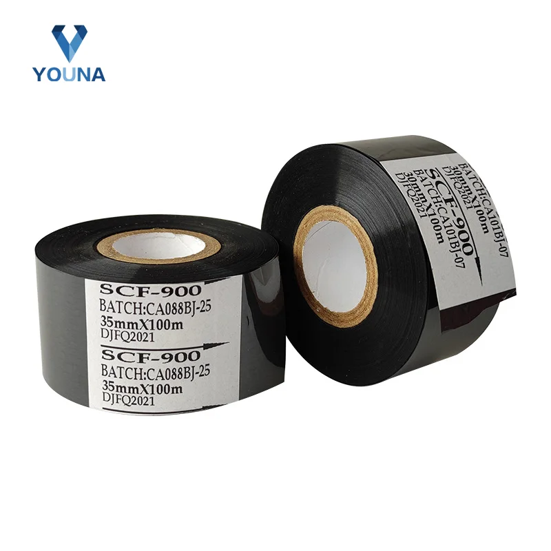 

Full Carton SCF900 High Temperature 120-160℃ Hot Stamping Coding Foil Thermal Transfer Printing Ribbon For Date Batch Coder