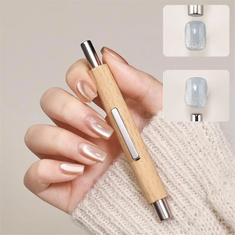 ＆3 In 1 Multi-function Cat Eye Magnet For Nail Art Strong Thick Magnetic Stick Large Cylindrical Magnetic Nail Tool Manicure DIY