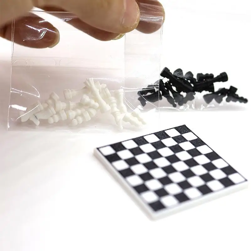 1Set International Chess Model For Children Miniature Chessboard Life Scene home Decoration 1: 12 Dollhouse Mini Simulation view 5