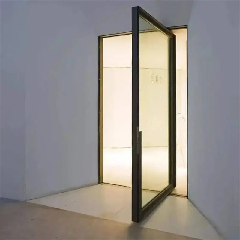 Multiple Styles Available Custom Household Entrance Glass Door Value for Money Revolving Doors Noise Reduction Pivot Doors