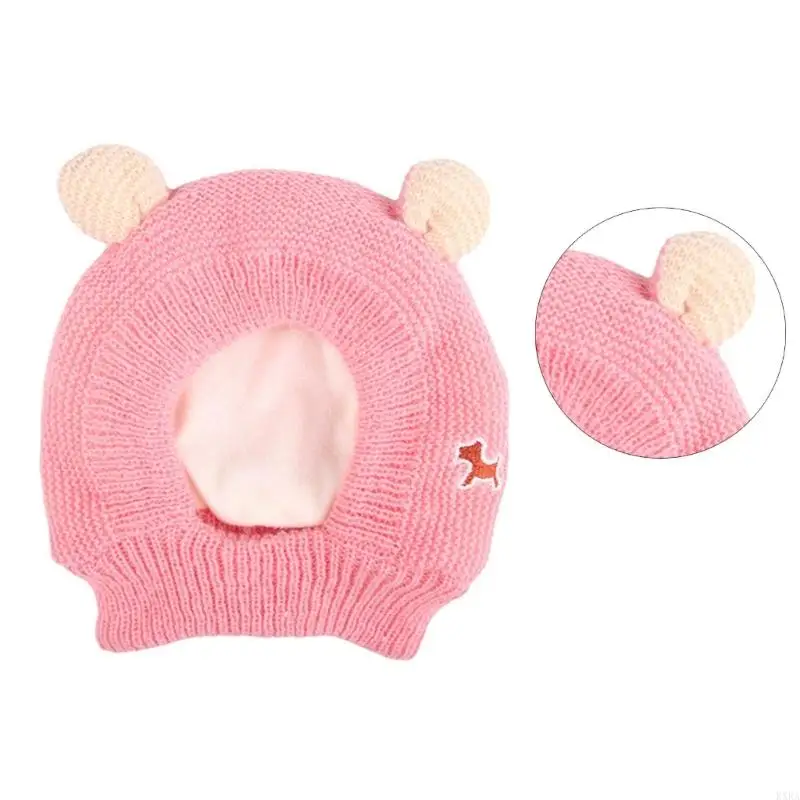 Kxra Winter Dog вязаная шляпа для хэллоуина мультфильм ушей кошачьи шляпные щенки на открытом воздухе теплый кеп