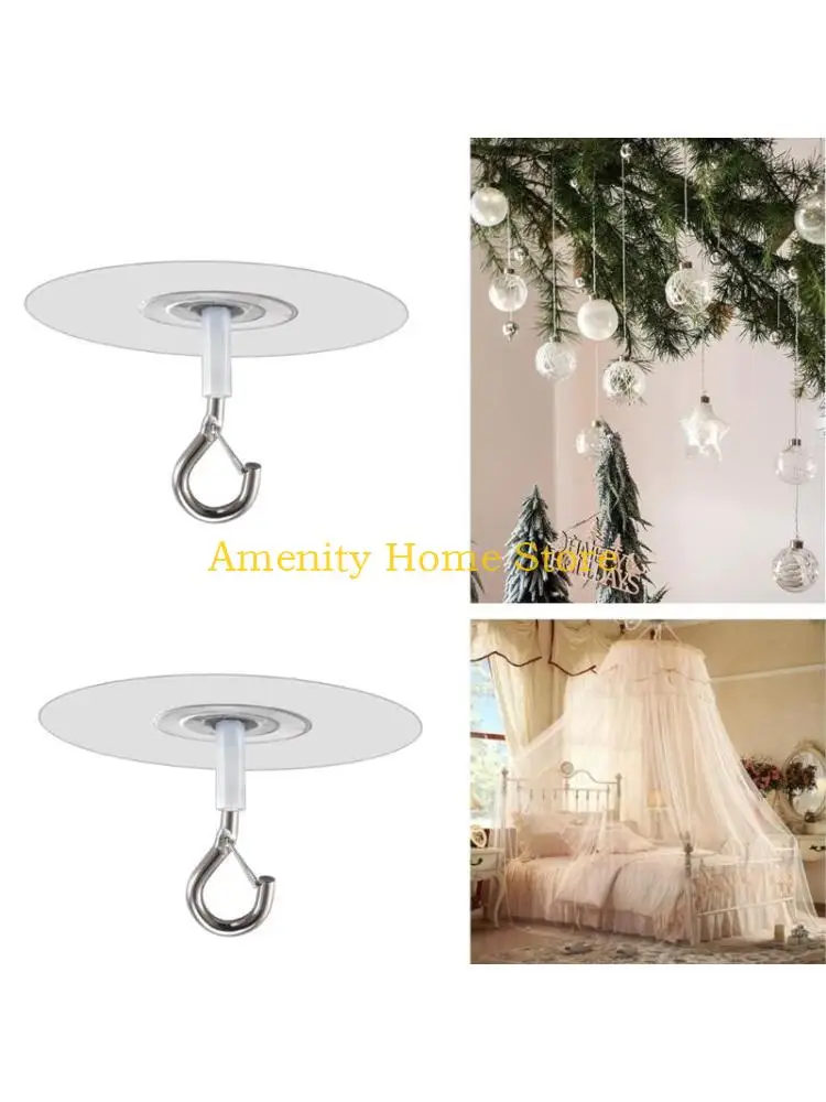 F26C 3Pcs/set Ceiling Hooks for Hanging Plant Wall Mount Hangers for Wind Chimes Bird Feeders Outdoor Indoor Decorations