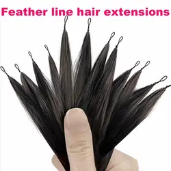 Feather Hair Extension100% Brazilian Remy Human Hair Extensions Feather Hand Tied Wigs Straight Hair Natural Color50-200pcs/Lot