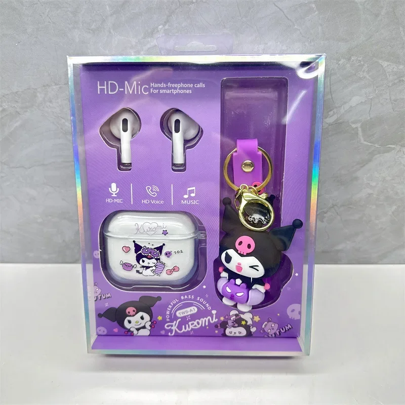 Disney Stitch Wireless Bluetooth Earphones Noise Cancelling Earbuds with Sanrio Kuromi Pompompurin Charms