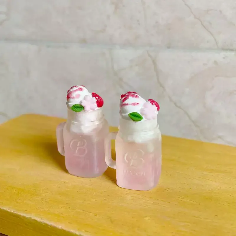 Para boneca acessórios sobremesa loja decoração crianças presente 1 pçs casa de bonecas em miniatura sorvete simulação bebida gelo modelo brinquedo