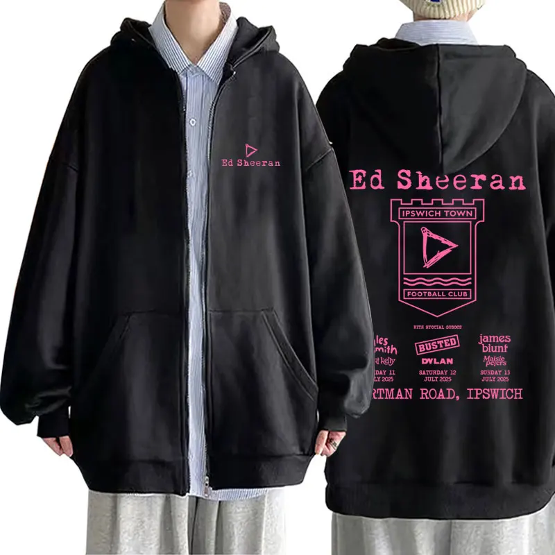 

Ed Sheeran Tour 2025 Zipper Hoodie Men Women Fashion Pop Music Zip Up Jacket Male Vintage Casual Oversized Fleece Cotton Hoodies