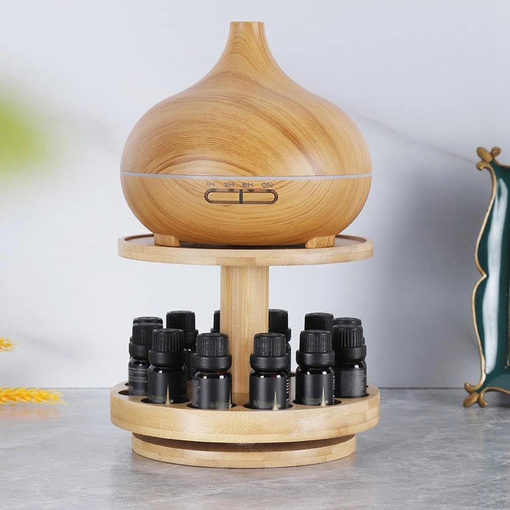 New Arrival Essential Oil Diffuser Stand Round Stand Tray Double Layer Essential Oil Display Stand Essential Oil Storage Rack