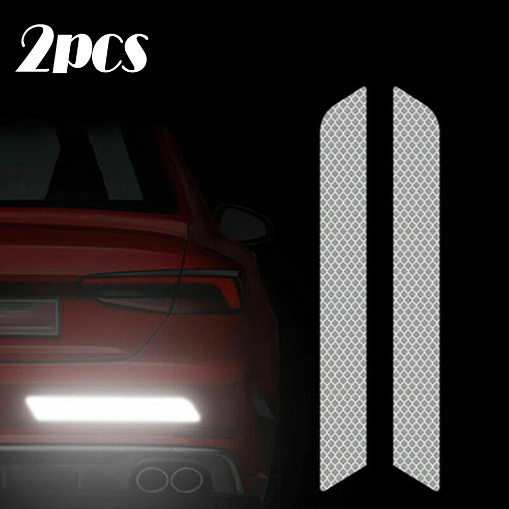 2pcs Car Mudguard Decorative Decal Car Bumper Reflective Stickers Car Body Warning Strip Stickers Auto Exterior Accessories