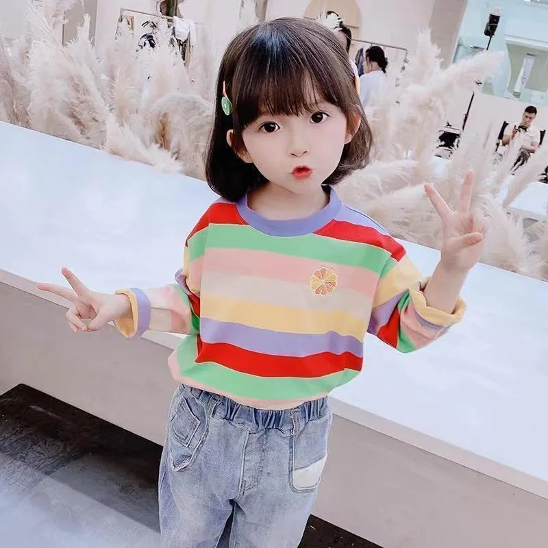 Girls Cotton Long Sleeve T Shirt Spring Autumn Toddler Baby Tops Casual Base Layer Shirt Fashion Children Clothing