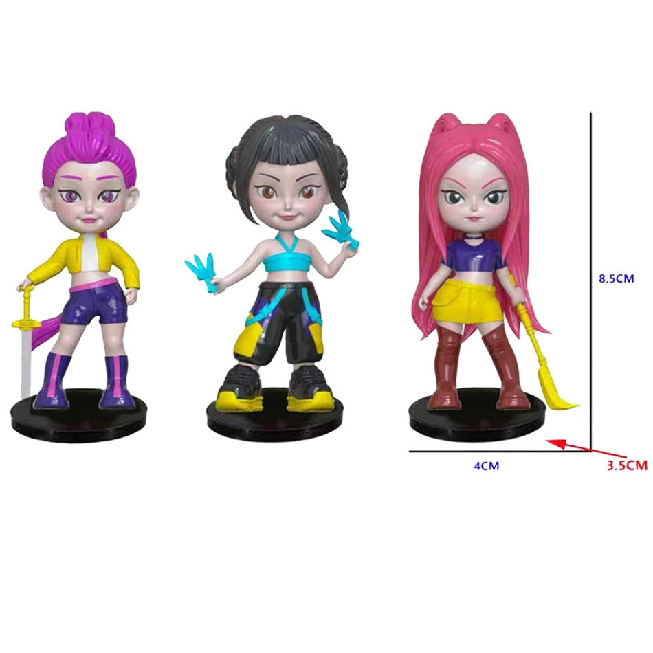 Nuovo Kpop Demon Hunters Carino Tigre Viola Cappello Nero Gazza Con 3 Occhi Mostro Caccia Ragazza Gruppo Figura Figurine Bambola Per Ventole Regalo