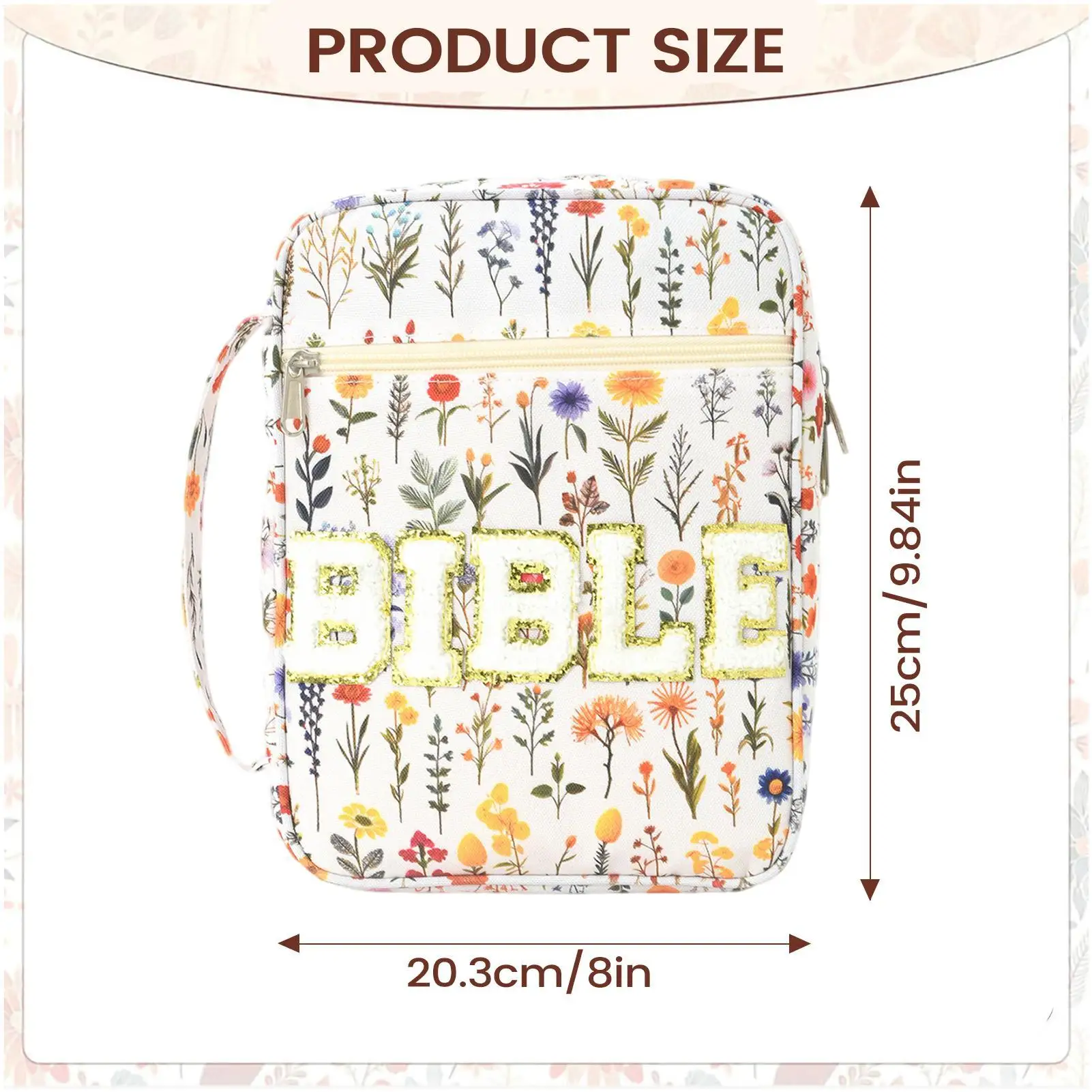 กระเป๋าเก็บหนังสือกันฝุ่นลายดอกไม้ ความจุขนาดใหญ่ กระเป๋าเรียนลายดอกไม้ กระเป๋าเก็บเครื่องเขียนสวยงาม สำหรับจัดระเบียบอุปกรณ์สำนักงาน