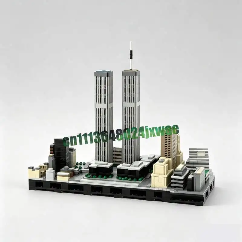 NEW 1748Parts Old World Trade Center Section MOC Model Custom Puzzle Architecture DIY Creative Assembly Building Blocks Toy Gift