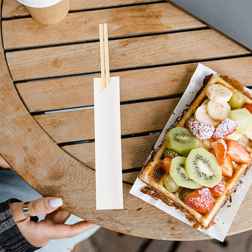 

400Pcs Chopstick Paper Sleeves Disposable Holders for Restaurant Hotel Catering Silverware Wraps Chopstick Paper Holders