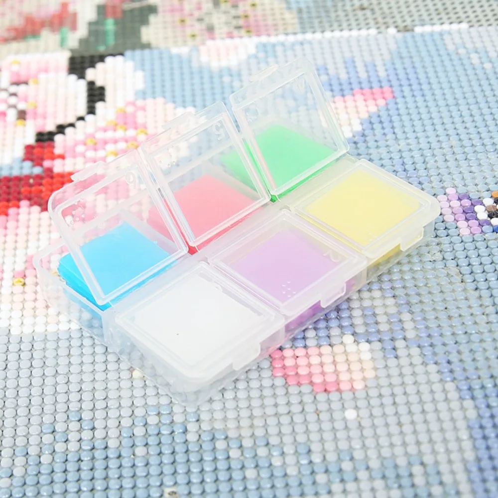 Tool Kit Cross Stitch Dotting Glues 6 Colors Colorful Diamond Painting Glue 2*2cm Glue Clay Diamond Embroidery Glue DIY Tool