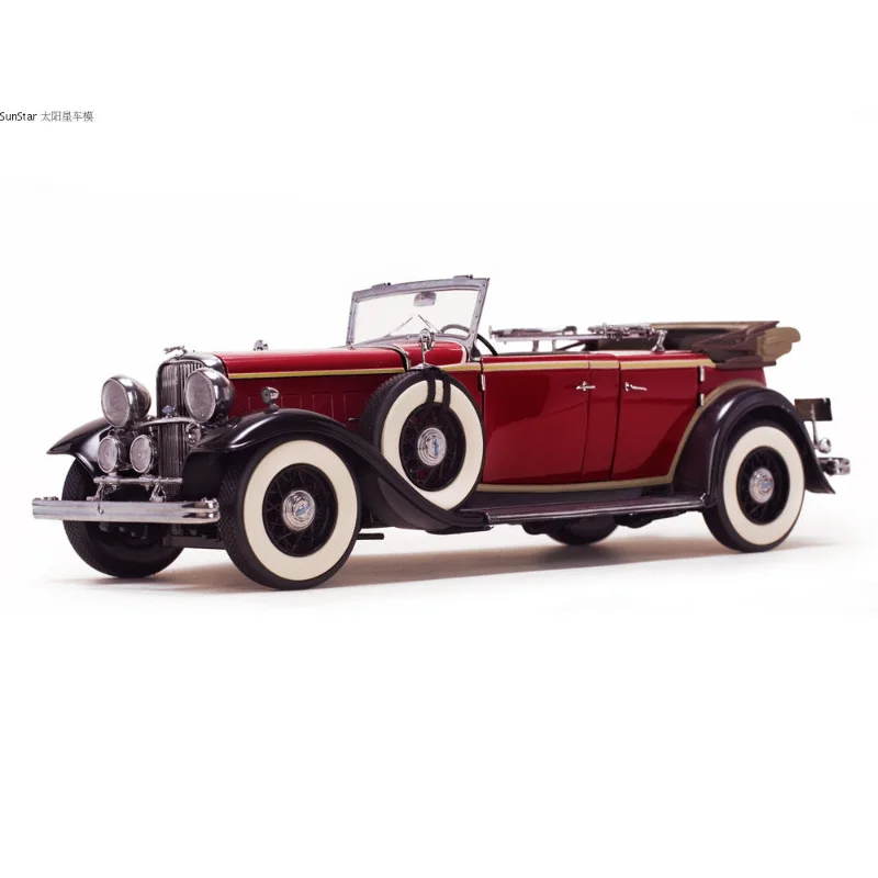 1:18 Scale 1932 Car Model Full-open Door Diecast Alloy Metal Convertible Retro Vintage Vehicle Toy Collection Gifts Display