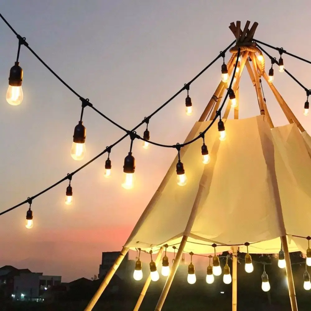 S14 Outdoor Lighting Cable E26 E27 Socket Waterproof Garden Patio Backyard Decorative Atmosphere Hanging Wire Accessory