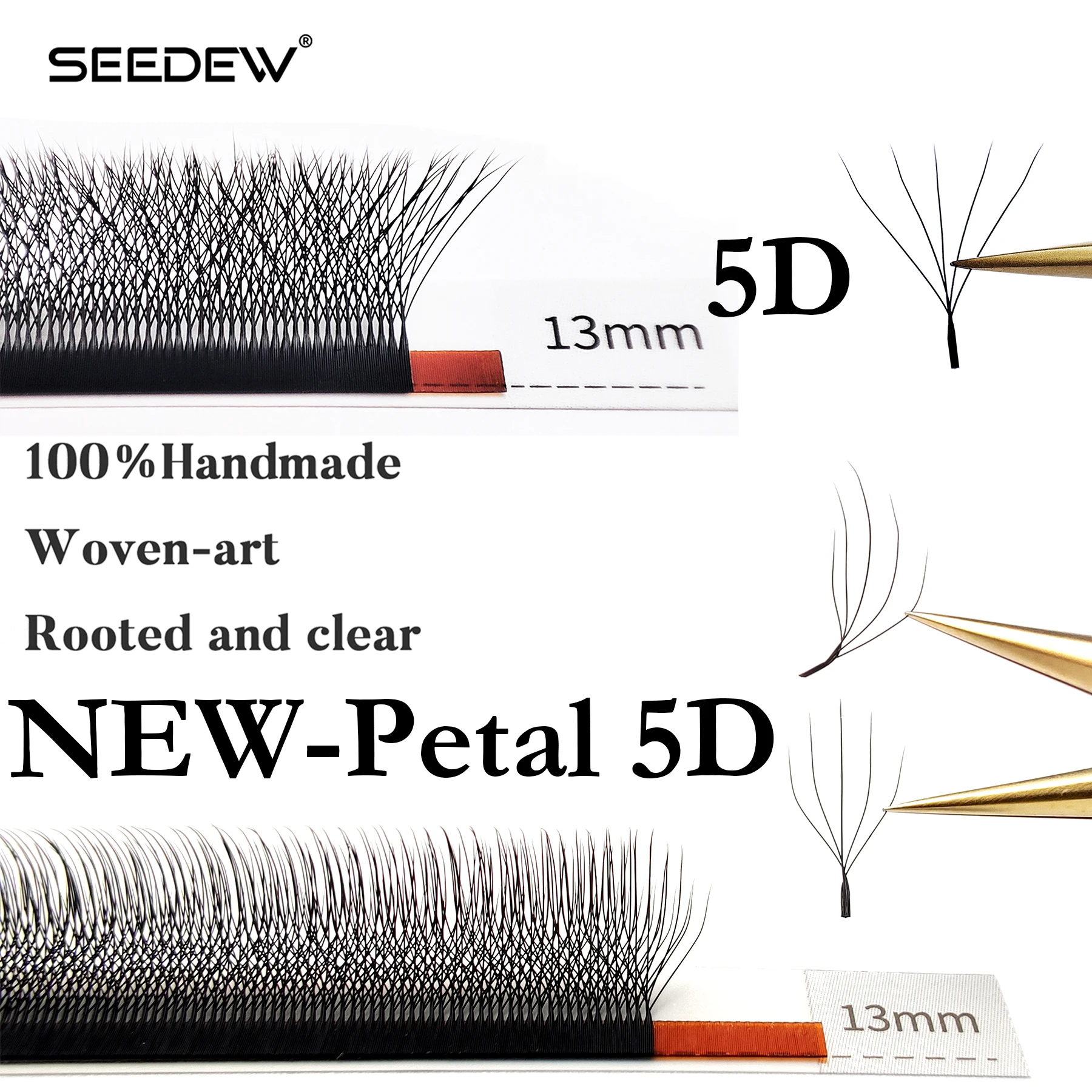 SEEDEW U-förmige 5D Fairy Clover Wimpernverlängerung, Dicke 0,07 mm, handgefertigt, Premium-Materialien, natürliche, weiche Wimpern – Detail 2